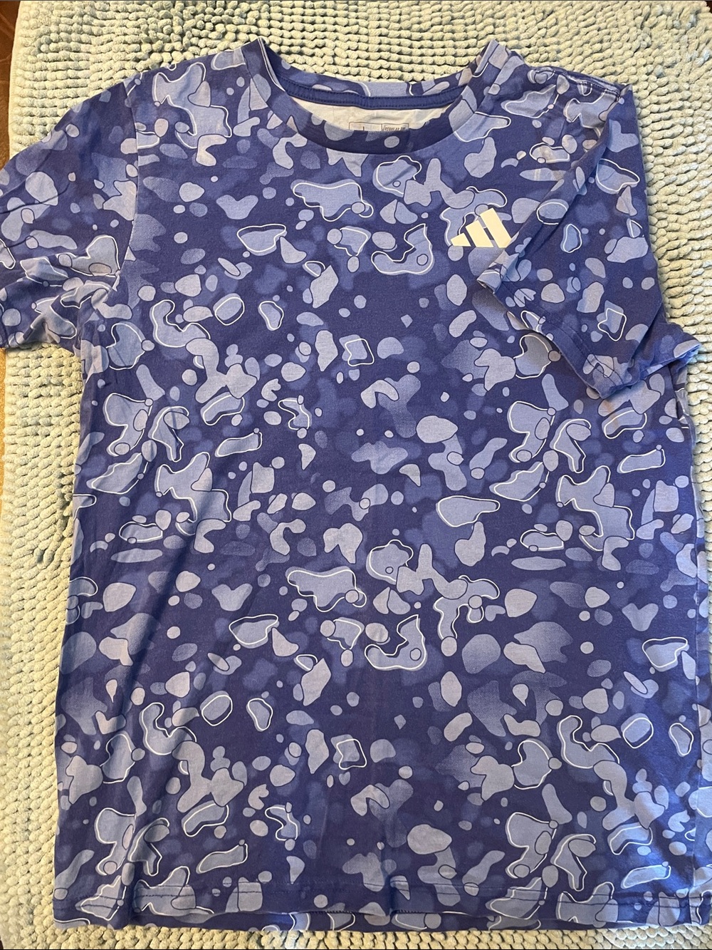 adidas Blue Camo Short Sleeve Tee